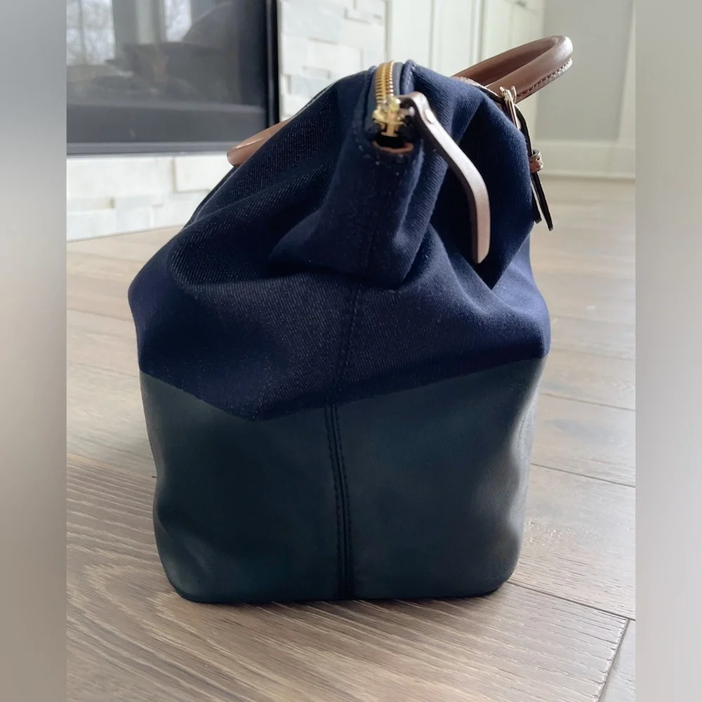 Kate Spade Black and Navy Tote with Brown Handles - Picture 5 of 10